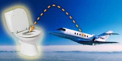 (toilet) bồn cầu trên máy bay.